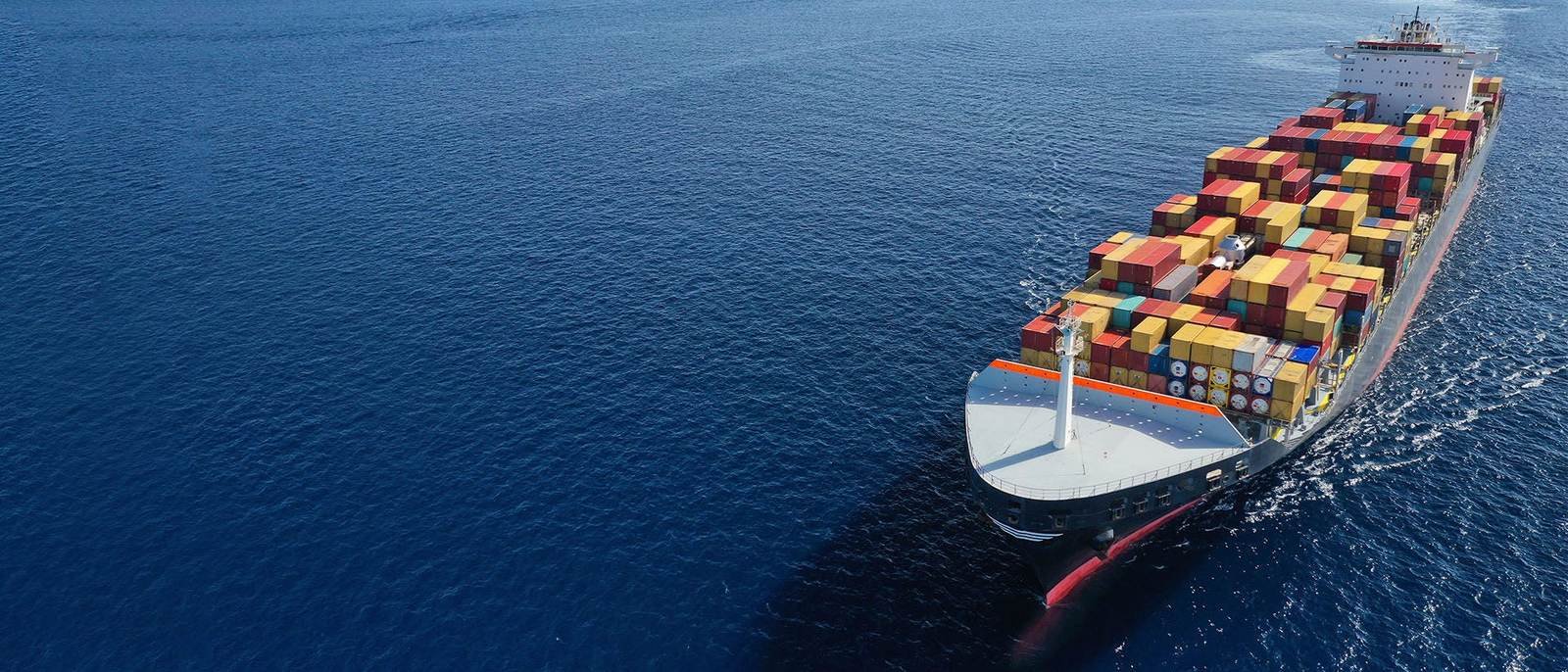 Container vessel at sea
