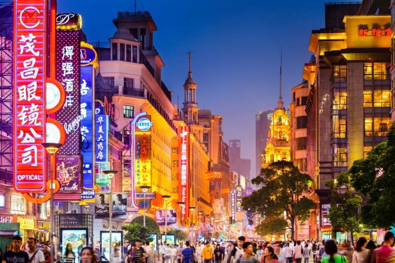 Nanjing Road retail district in Shanghai