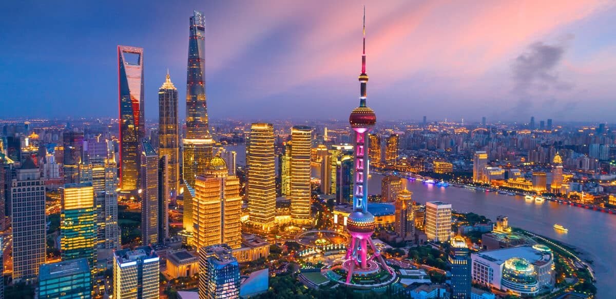 Aerial view of the Shanghai skyline
