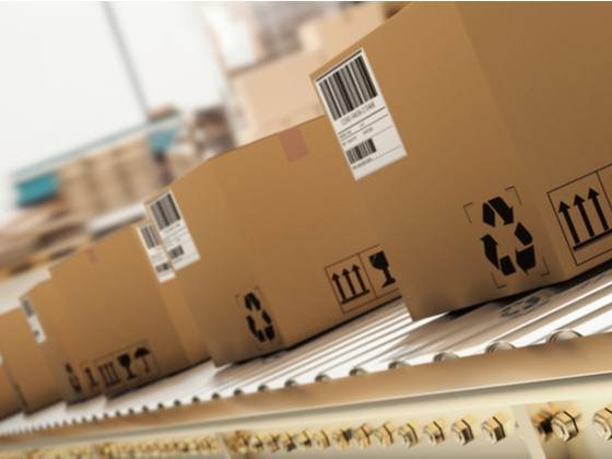Cartons on a conveyor line
