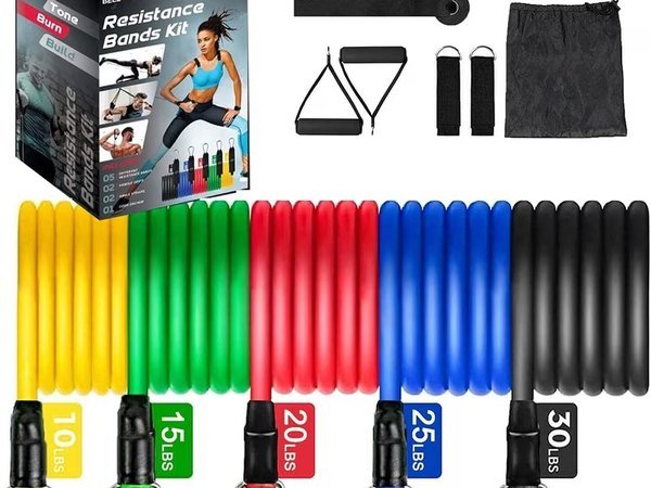 Resistance Band Set With Handles, 5 Piece