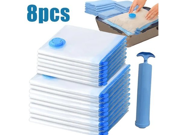 Vacuum Storage Bags, Set Of 8