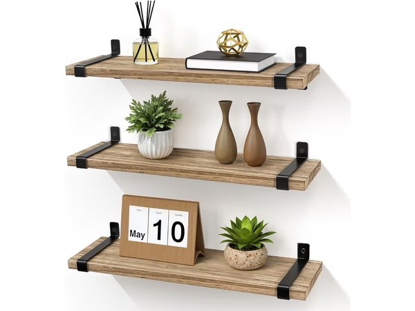 Wall-Mounted Floating Shelves, Set Of 3